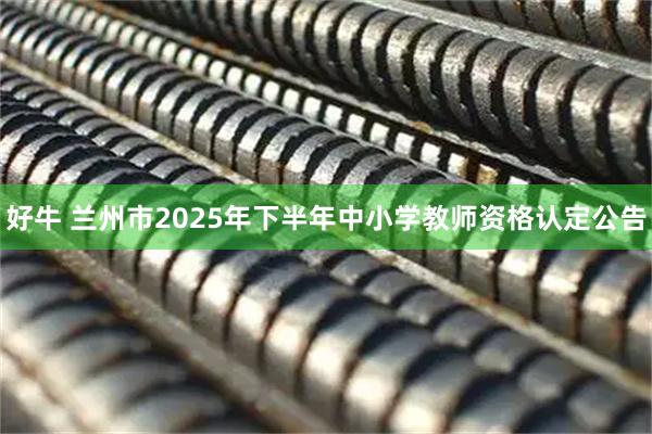 好牛 兰州市2025年下半年中小学教师资格认定公告