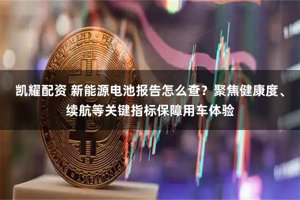 凯耀配资 新能源电池报告怎么查？聚焦健康度、续航等关键指标保障用车体验