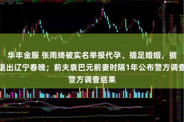 华丰金服 张雨绮被实名举报代孕、插足婚姻，据称已退出辽宁春晚；前夫袁巴元前妻时隔1年公布警方调查结果